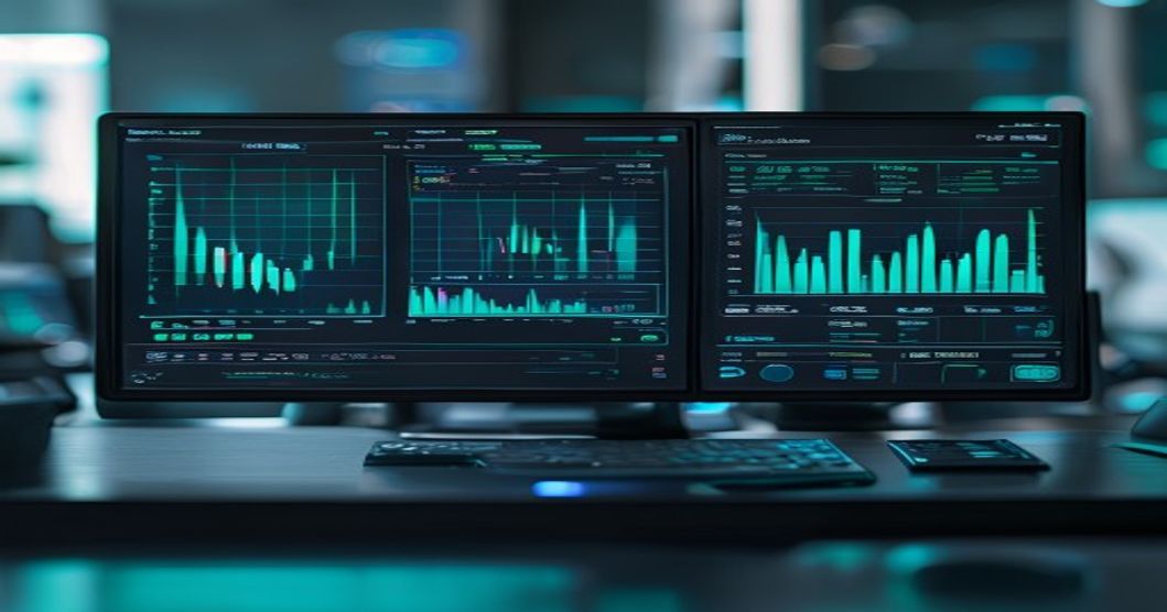 Bybit vs Binance fees comparison on a sleek dark trading dashboard with teal data glow