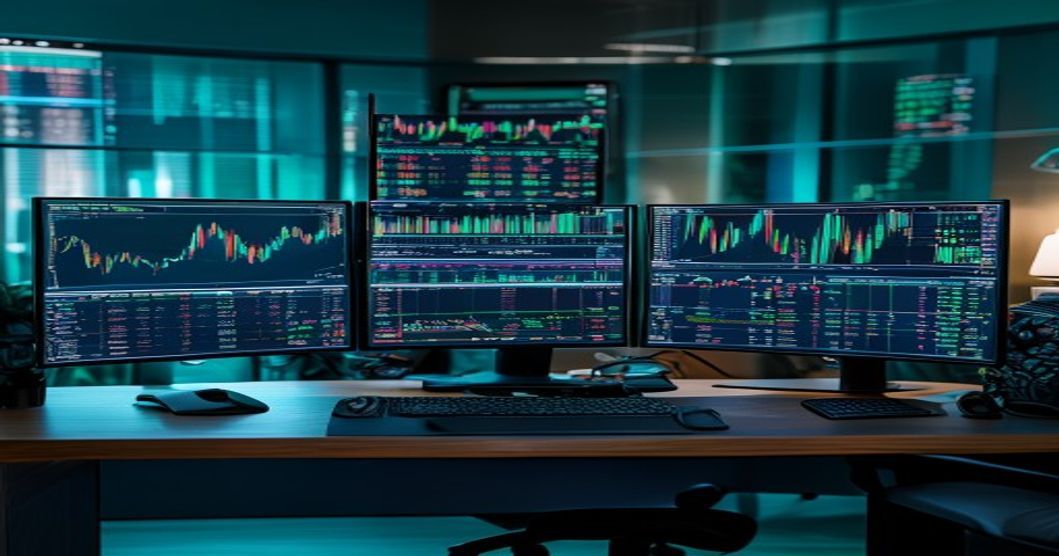 futures trading setup comparing exchange fees and order execution on dual monitors