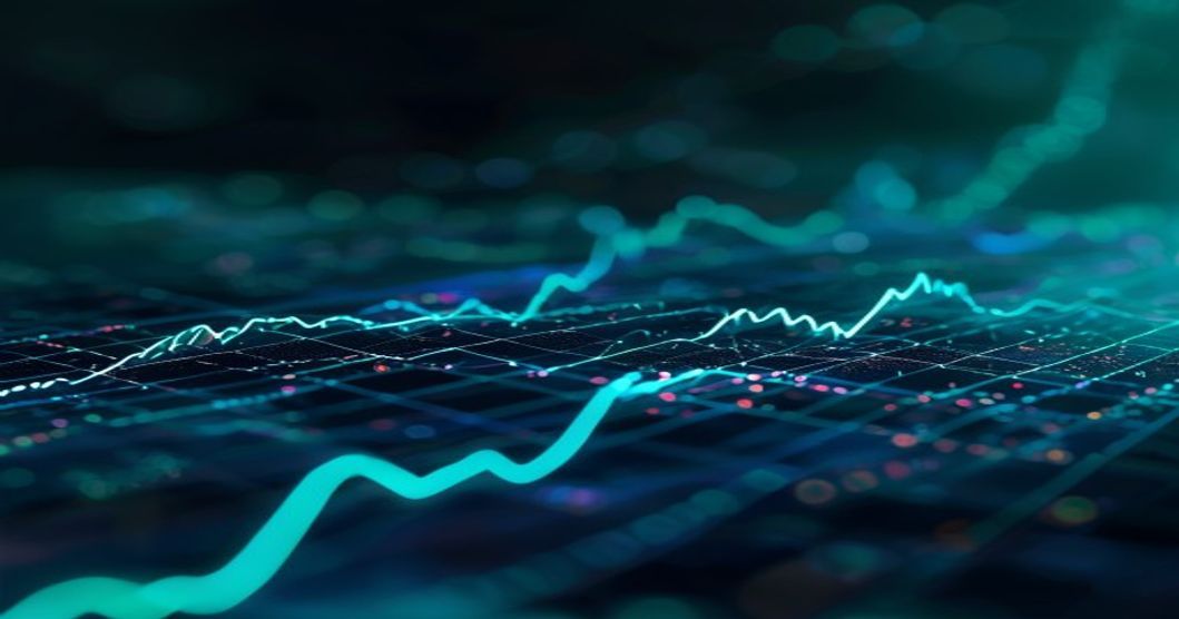 crypto derivatives trading comparison visualization on dark background with teal glow